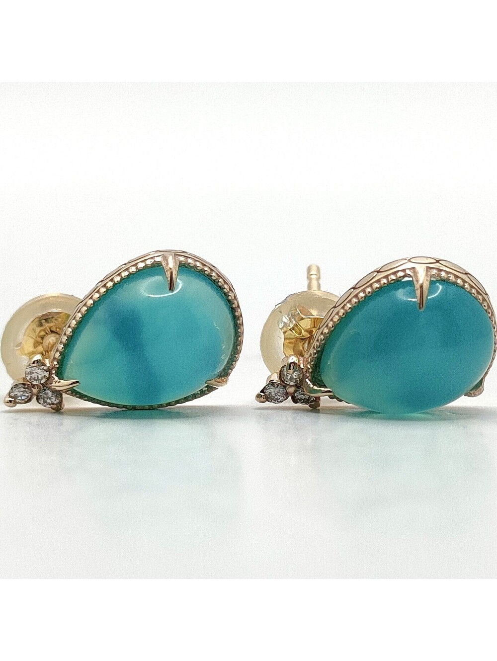 Jewelry Pierced Earring Gold Yellow Gold Light Blue 5660613